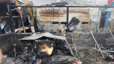 ئاگر لە كەمپی ئیسیان كەوتەوە