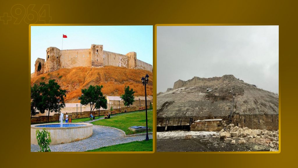 بومەلەرزە بەشێک لە قەڵا بەناوبانگەکەی غازی عەنتابی داڕوخاند