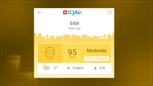 رێژەی پیسی هەوای هەولێر دابەزیوە