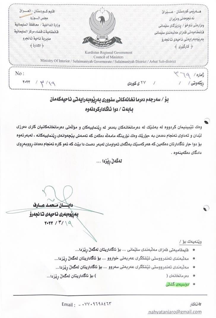 بە سێ ھۆکار قایمقامیەتی سلێمانی پێنج دەرمانخانەی داخست