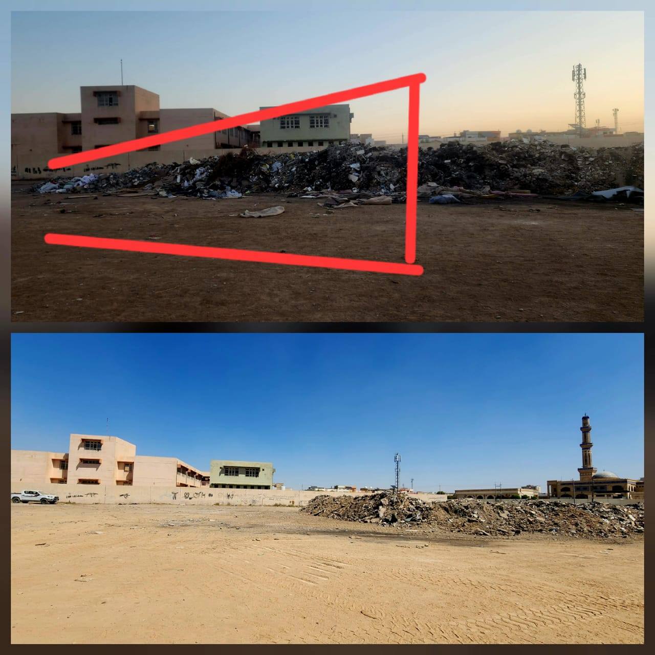 گەڵابەیەك دەستی بەسەرداگیرا و گۆڕەپانێكیان پێ خاوێن كردەوە