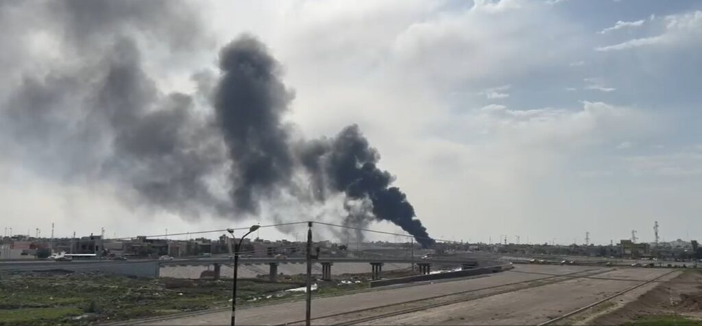 لە کەرکوک کارگەیەکى ئیسفەنج ئاگرى گرت